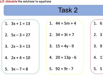 Solving equations - two step