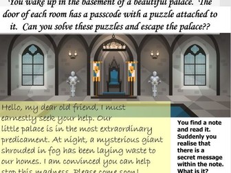 Escape Room (Puzzle Palace) - The Perfect End of Term Lesson