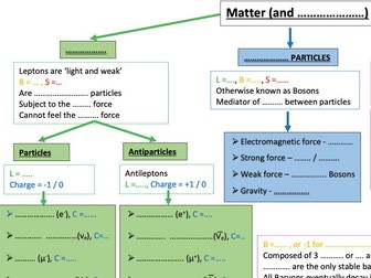 Alevel Physics - Particle Family Tree (fill in blank version)