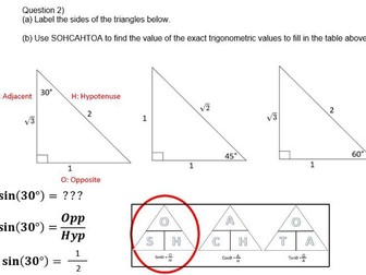 PowerPoint - Labelling Right-Angled Triangles and Finding Exact Trig Values