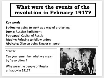 Russia February Revolution Events Lesson