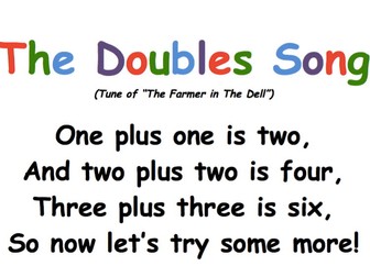 The Doubles Song Maths Poster