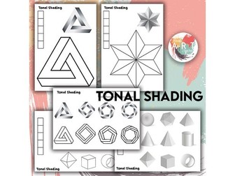 Tonal Shading Practice Worksheets – 2D & 3D Shapes