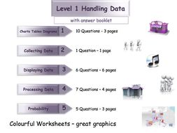 Handling Data Workbook - Worksheet Booklet - Functional Skills Level 1 (with answers)
