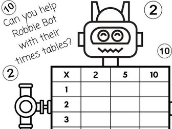 Robot Times Tables Grid