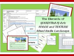 Elements of (Christmas) Art: Space and Texture (Mixed Media Landscape)