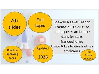 EDEXCEL A Level / AS Level French – Les festivals et les traditions FULL TOPIC