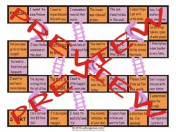 Confusing Verbs Chutes and Ladders Board Game