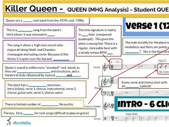 Killer Queen - by QUEEN (GCSE Music Set Work) Analysis - Student Question