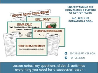 Equivalent Fractions, Decimals & Percentages | Lesson Notes, Slides & Activities