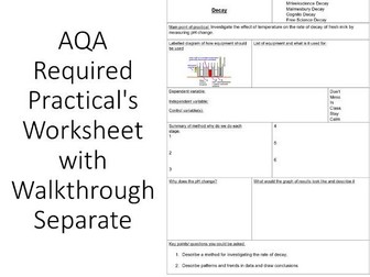 AQA Science Required Practical Worksheet Separate