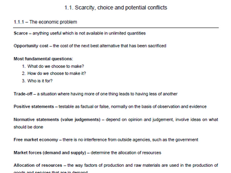 Edexcel Economics B - Theme 1.1 notes