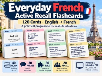 Beginner French Active Recall Flashcards