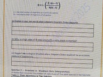 Senior Cycle Biology Ecology & Biodiversity Exam Pack (New Spec 2025)