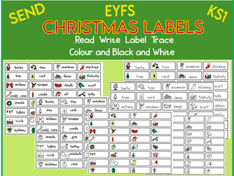 Christmas Labels to read write and label