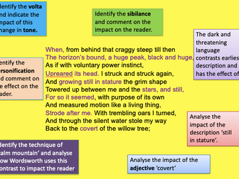 Extract From, The Prelude by Wordsworth. Power and Conflict. Created by AQA Examiner/Teacher