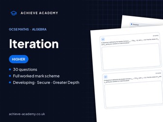 Iteration GCSE Maths Higher Booklet + Mark Scheme