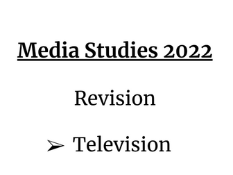 GCSE 2022 Media Studies AQA Revision: Television CSP