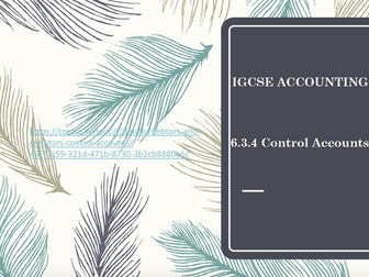 IGCSE Accounting - Control Accounts