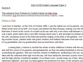 AQA GCSE English Language three mock Paper 2s