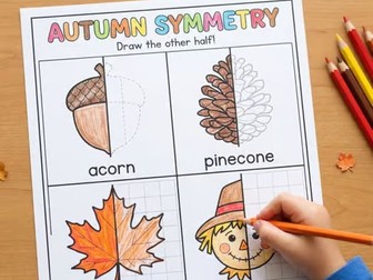 Fall Symmetry Drawing & Tracing Worksheets – Autumn Draw the Other Half Activiti