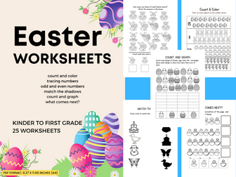 Easter Worksheets for Kinder to First Grade