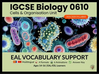 IGCSE Biology 0610: Cells EAL Vocabulary