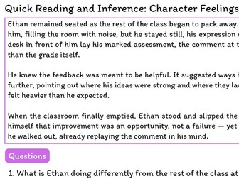 Year 9 Reading and Inference – Character Perspective (Pre-GCSE Skills)