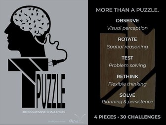 Printable T-Puzzle: 30 Logic Challenges