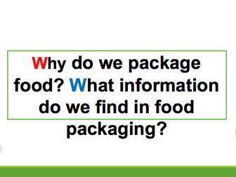Food packaging and labelling