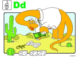 Letter "D" / Letra "D" - Dino the Dinosaur / Dino el Dinosaurio