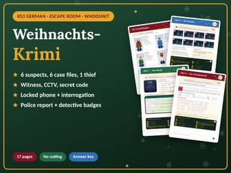 A1/A2/B1 |KS3 - German Christmas Mystery Escape Room