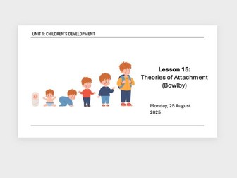 AAQ Early Childhood Development Unit 1 - Bowlby Theories of Attachment E2 1.1