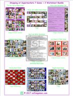 Shopping at Supermarkets 7 Game Plus 2 Worksheet Bundle