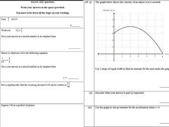 Maths GCSE Higher Paper 1 Mock paper