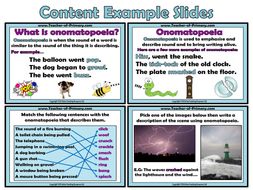 onomatopoeia powerpoint and worksheet teaching resources