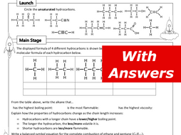 Hydrocarbons Home Learning Worksheet GCSE | Teaching Resources