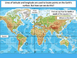 Finding latitude and longitude coordinates on a world map - KS2/KS3 ...