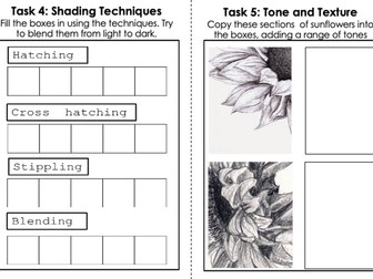 Tone and Mark-Making Worksheet (Suitable for Cover lessons)