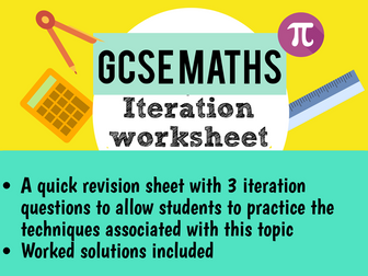 Maths GCSE iteration worksheet