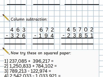 Year 5-6 Column addition and subtraction