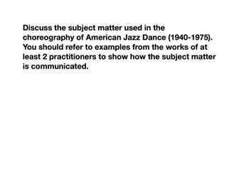 AQA-A-LevelDance-Topband-AmericanJazzDance-SubjectMatter