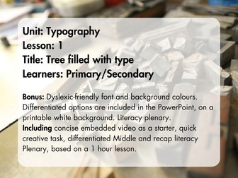 Typography - Lesson 1 - Typography tree - Primary/Secondary students