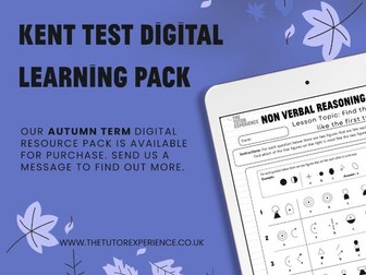 11+/ Kent Test Student Autumn Term resource Pack