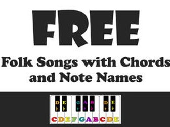 FREE Folk Songs: Note Names and Chords