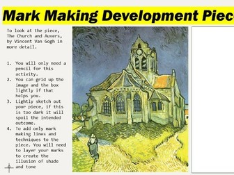 KS3 Vincent Van Gogh - Mark Making Worksheet