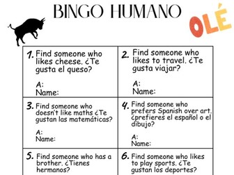 GCSE Question Bingo walkabout