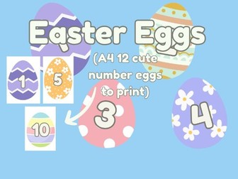 Number Egg Hunt, Numbered Easter Eggs, Easter Number Recognition, Easter Number Display