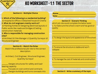 Eduqas construction question sheets