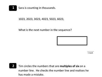 Year 4 Maths Number and Place Value Assessment Test